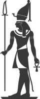 AI generated Silhouette single ancient egyptian hieroglyphs symbol logo black color only vector