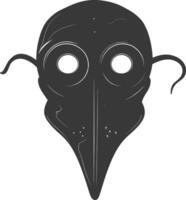 AI generated Silhouette plague mask black color only full vector