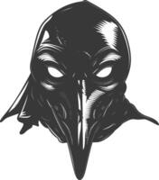 AI generated Silhouette plague mask black color only full vector