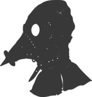 AI generated Silhouette plague mask black color only full vector