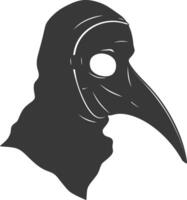 AI generated Silhouette plague mask black color only full vector