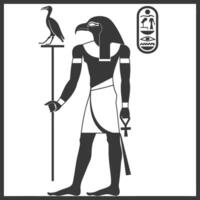 AI generated Silhouette single ancient egyptian hieroglyphs symbol logo black color only vector