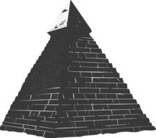 AI generated Silhouette ancient egyptian pyramid symbol logo black color only vector