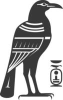 AI generated Silhouette single ancient egyptian hieroglyphs symbol logo black color only vector