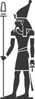 AI generated Silhouette single ancient egyptian hieroglyphs symbol logo black color only vector