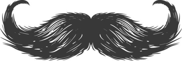 AI generated Silhouette single Mustache Only black color only vector