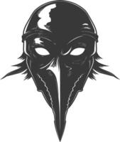 AI generated Silhouette plague mask black color only full vector