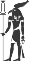 AI generated Silhouette single ancient egyptian hieroglyphs symbol logo black color only vector