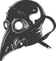 AI generated Silhouette plague mask black color only full vector