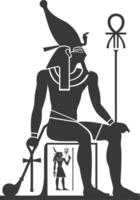 AI generated Silhouette single ancient egyptian hieroglyphs symbol logo black color only vector