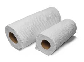 roll of toilet paper on white background photo