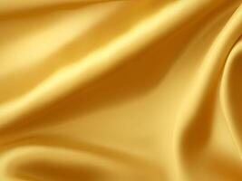 golden satin fabric, close up. photo