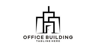 office building design logo, logo design template, symbol idea. vector