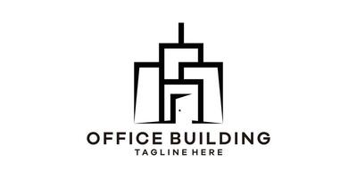 office building design logo, logo design template, symbol idea. vector