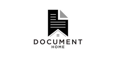 logo diseño combinación de documentos con casa techos, logo diseño plantillas símbolo ideas vector