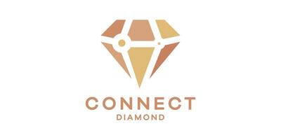 logo design combination of connections with diamonds, logo design template, symbol idea. vector