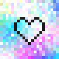 pixelado corazón en vistoso mosaico antecedentes vector