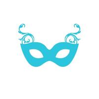 Face Masquerade carnival mask. Brom blue icon set. vector