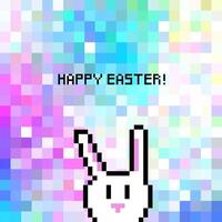 Easter card - Easter bunny on colorful Mosaic abstract background vector