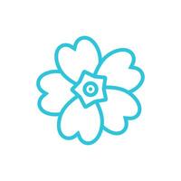 Primula. Primrose. Primula vulgaris. Symbol. First spring flower. From blue icon set. vector