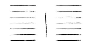 Vector set of charcoal crayon brushes, saved in the palette. Hand drawn chalk pastel grunge lines with textures. Isolated smears on a white background