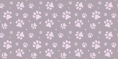 SSeamless pattern of paw footprint. Cat paw vector background