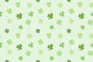 Shamrock and four-leaf-clover Seamless pattern. St. Patrick's day background. Vector illustration