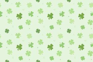 Shamrock and four-leaf-clover Seamless pattern. St. Patrick's day background. Vector illustration