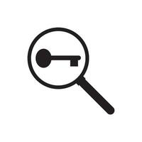 Keyword research flat icon, seo and development, magnifier sign vector