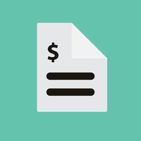 Invoice vector icon. Style is flat rounded square button