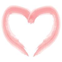 heart made of pink paint on white background. watercolor. vector illustration