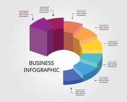 circulo tarta gráfico nivel modelo para infografía para presentación para 8 elemento vector