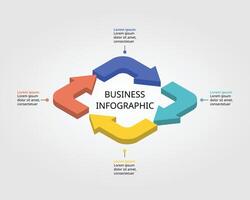 4 arrow template for infographic for presentation for 4 element vector