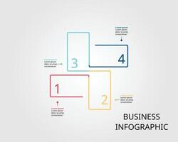 square timeline chart template for infographic for presentation for 4 element vector