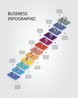 level template for infographic for presentation for 12 element vector