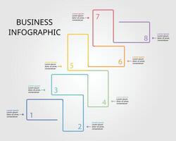 square timeline chart template for infographic for presentation for 8 element vector