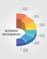 circle pie chart level template for infographic for presentation for 6 element vector