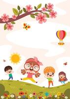 Group Of Happy Cartoon Kids vector