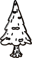 Nevado árbol carbón dibujo icono png