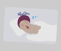 mundo dormir día póster con un dormido bebé vector