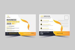 business service 2024 postcard template vector