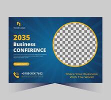 business conference poster template with a checkered background vector