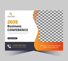 business conference poster template with a checkered background vector