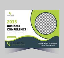 business conference poster template with a checkered background vector