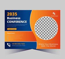 business conference poster template with a checkered background vector