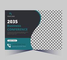 business conference poster template with a checkered background vector