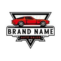classic car logo. classic car with vintage style, for business and old car repair vector