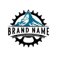 bicycle logo. mountain and geer. vector illustration for the bicycle community