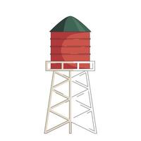 Water tower, tank, countryside life object, rural vector