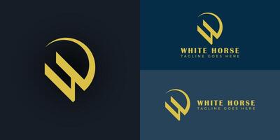 abstract initial letter W and H logo in yellow color isolated in black background applied for tennis coaching program logo also suitable for the brands or companies that have initial name WH or HW vector